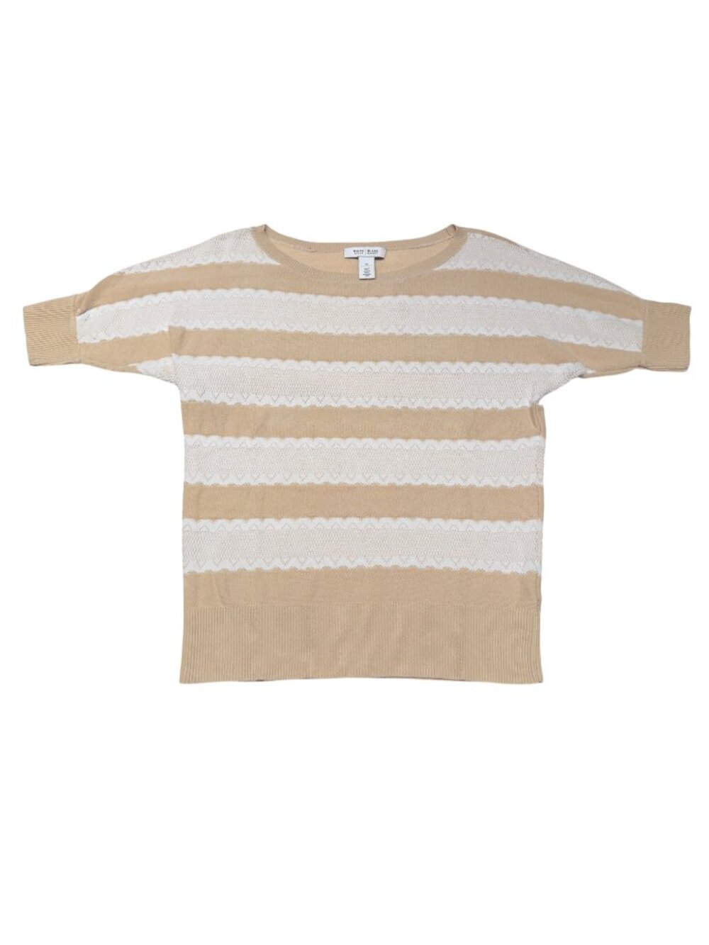 White House Black Market Cotton Lace Striped Sweater
